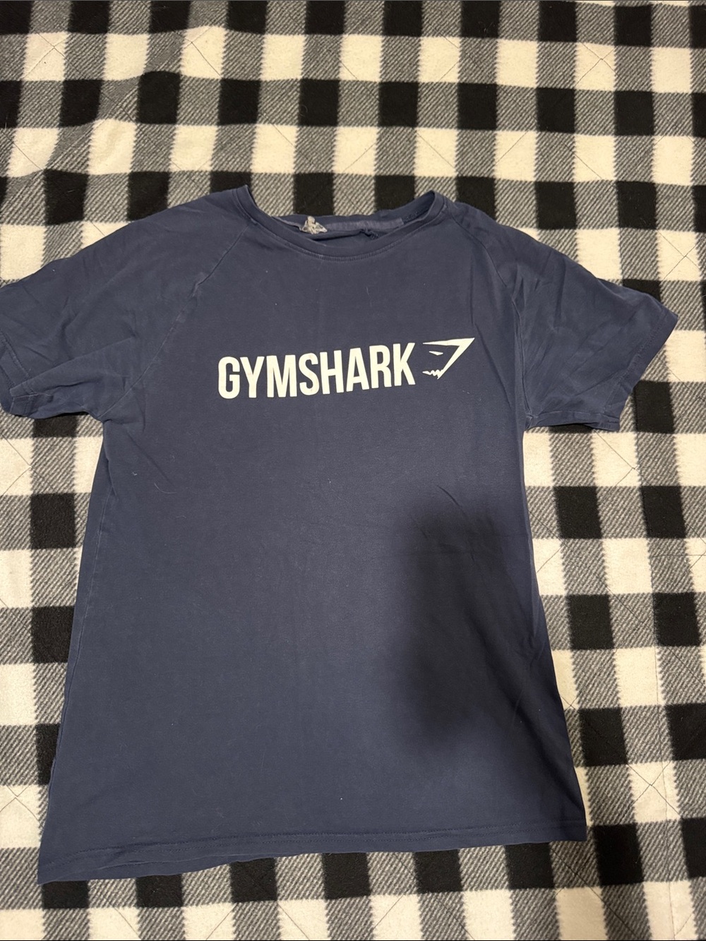 Gymshark Men's Navy Blue Logo Short Sleeve Tee